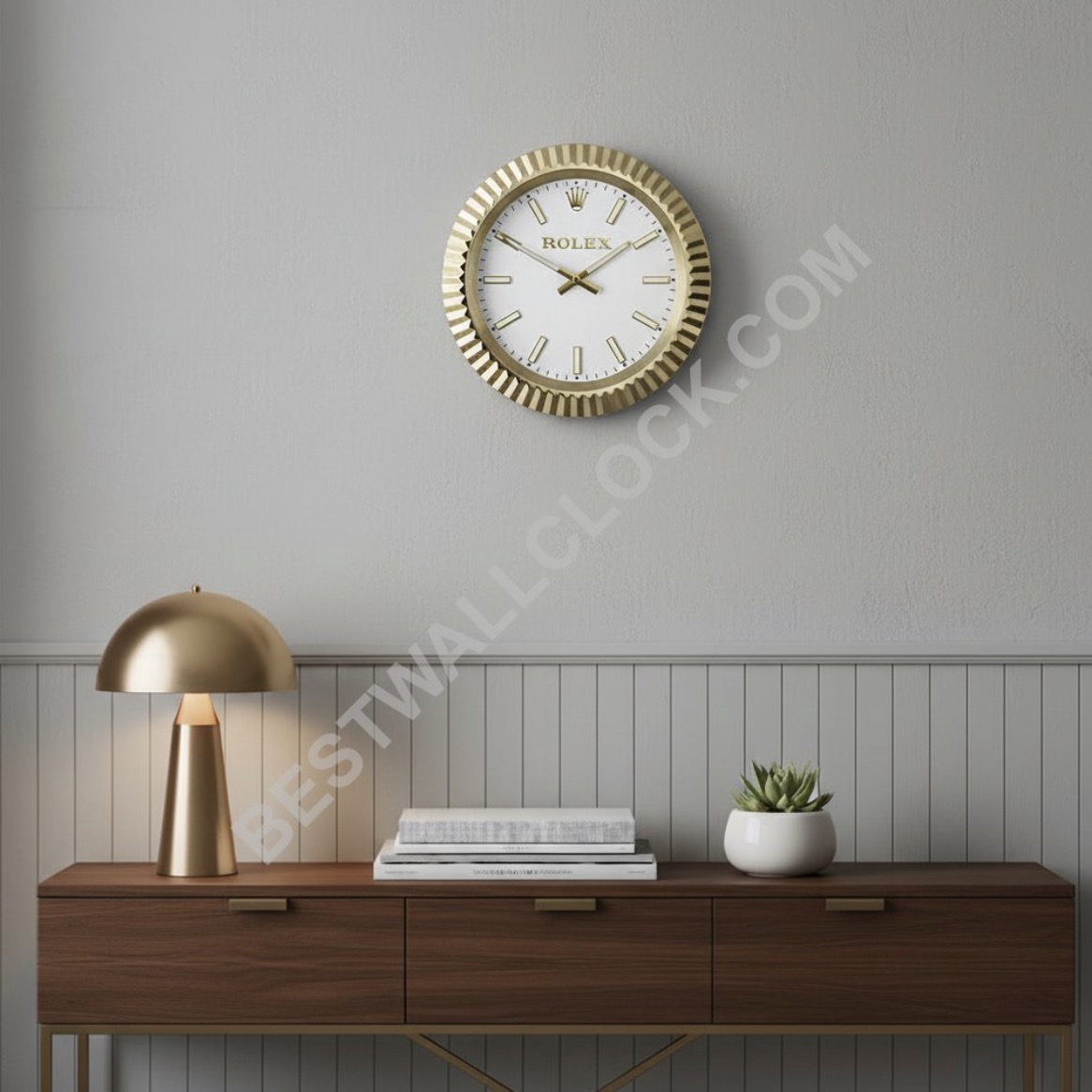 Style Présidentiel, Or & Blanc | Horloge Murale – Image 12