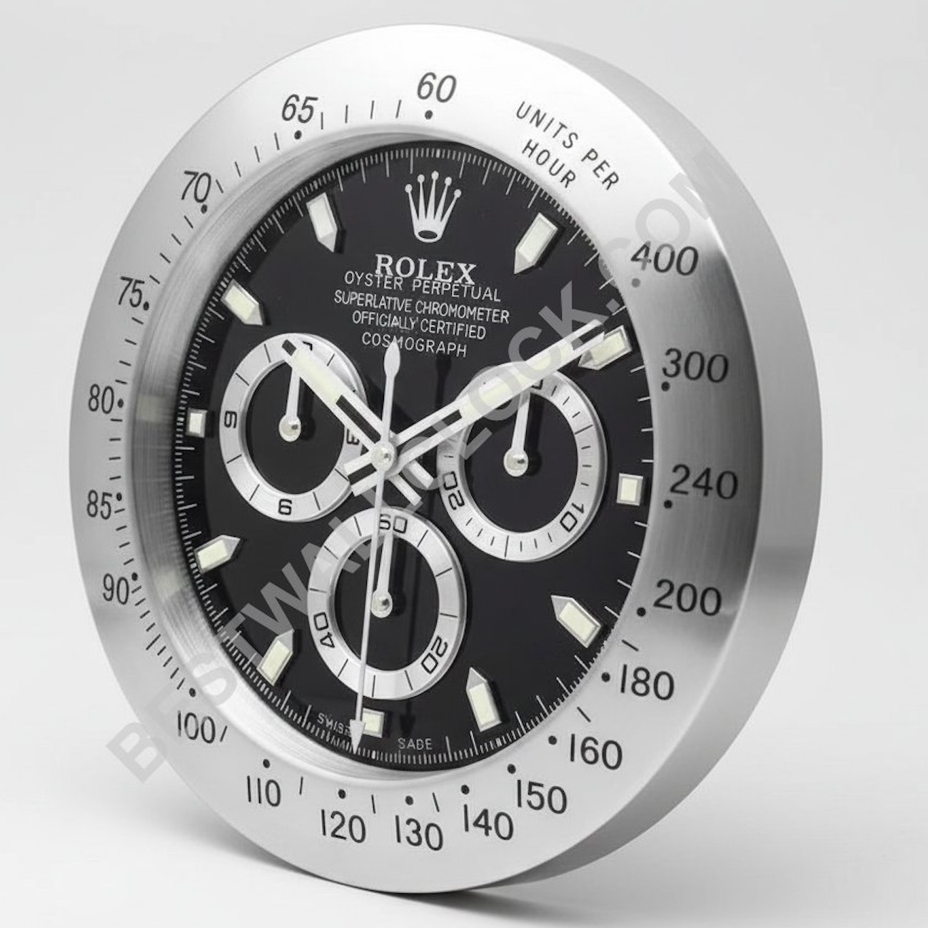 Daytona Style, Silver & Black | Wall Clock