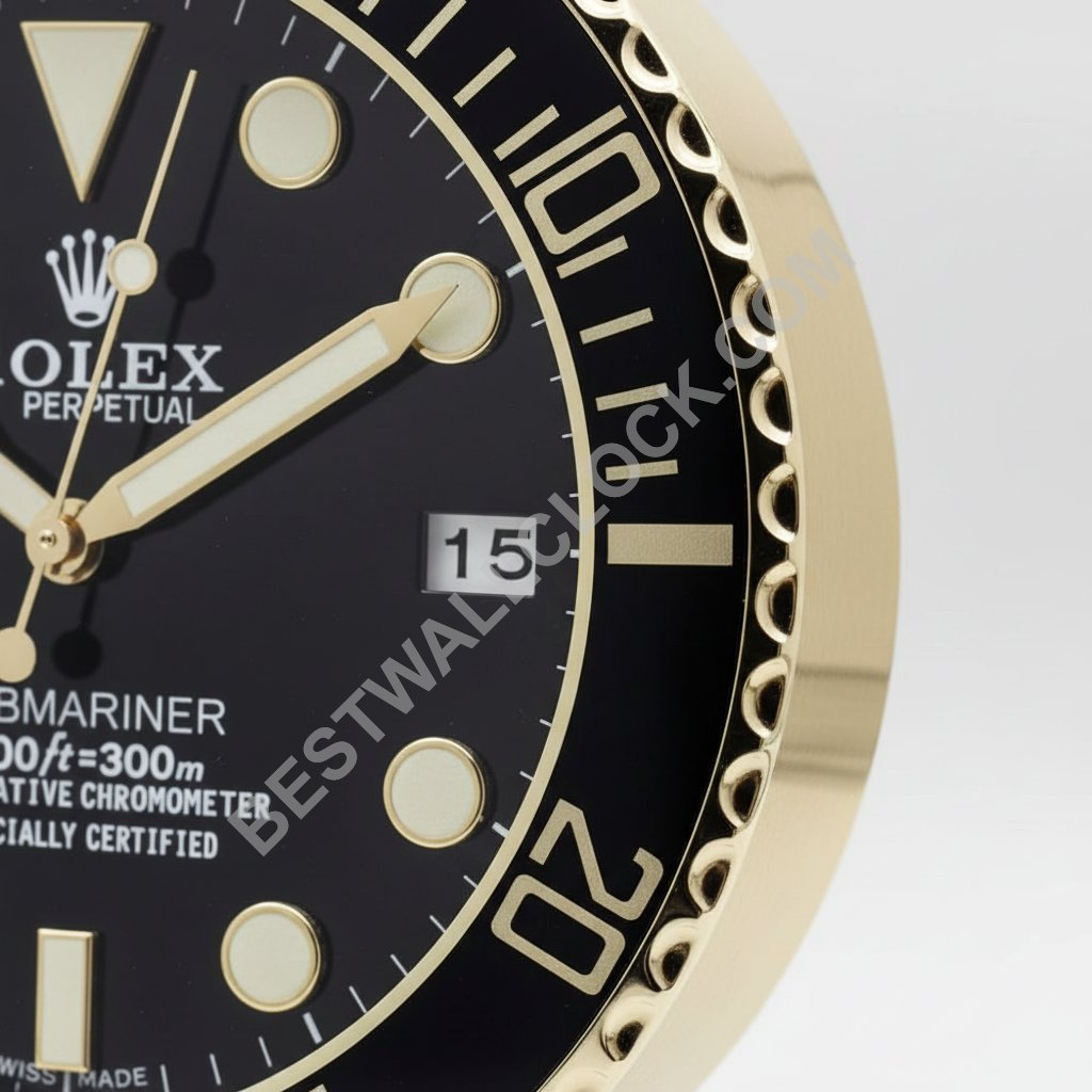 Estilo Submariner Negro y Dorado | Reloj de Pared - Image 3