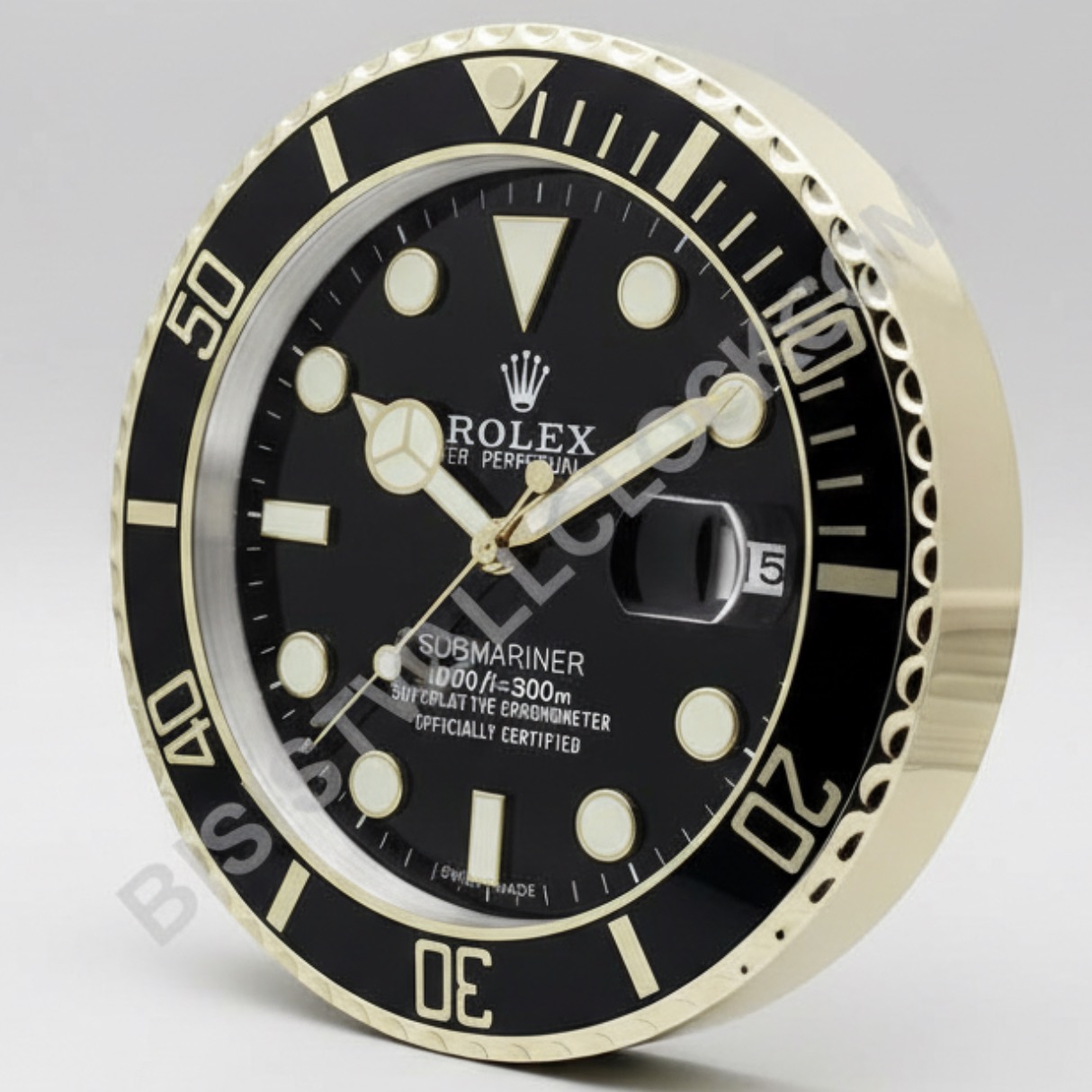 Estilo Submariner Negro y Dorado | Reloj de Pared