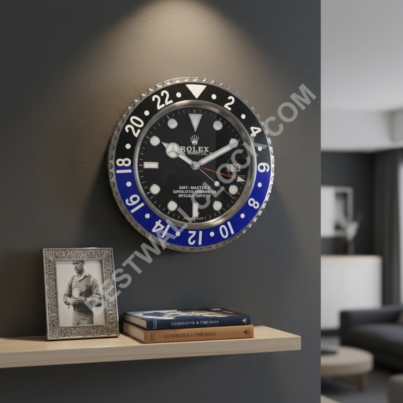 GMT Batman Style, Black & Blue | Wall Clock - Image 11