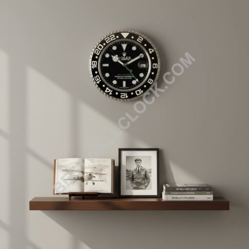 GMT-Master II – Dealer Display Wall Clock 34cm (Silver & Black