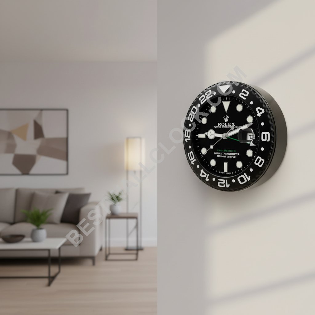 GMT Full Black & Black Case | Wall Clock - Image 11
