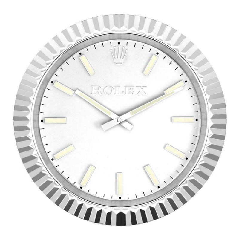 ROLEX WALL CLOCK SILVER DATEJUST OYSTER PERPETUAL