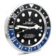 Relógio de parede estilo Rolex GMT-Master II com um design de luneta azul e preta 'Batman'.