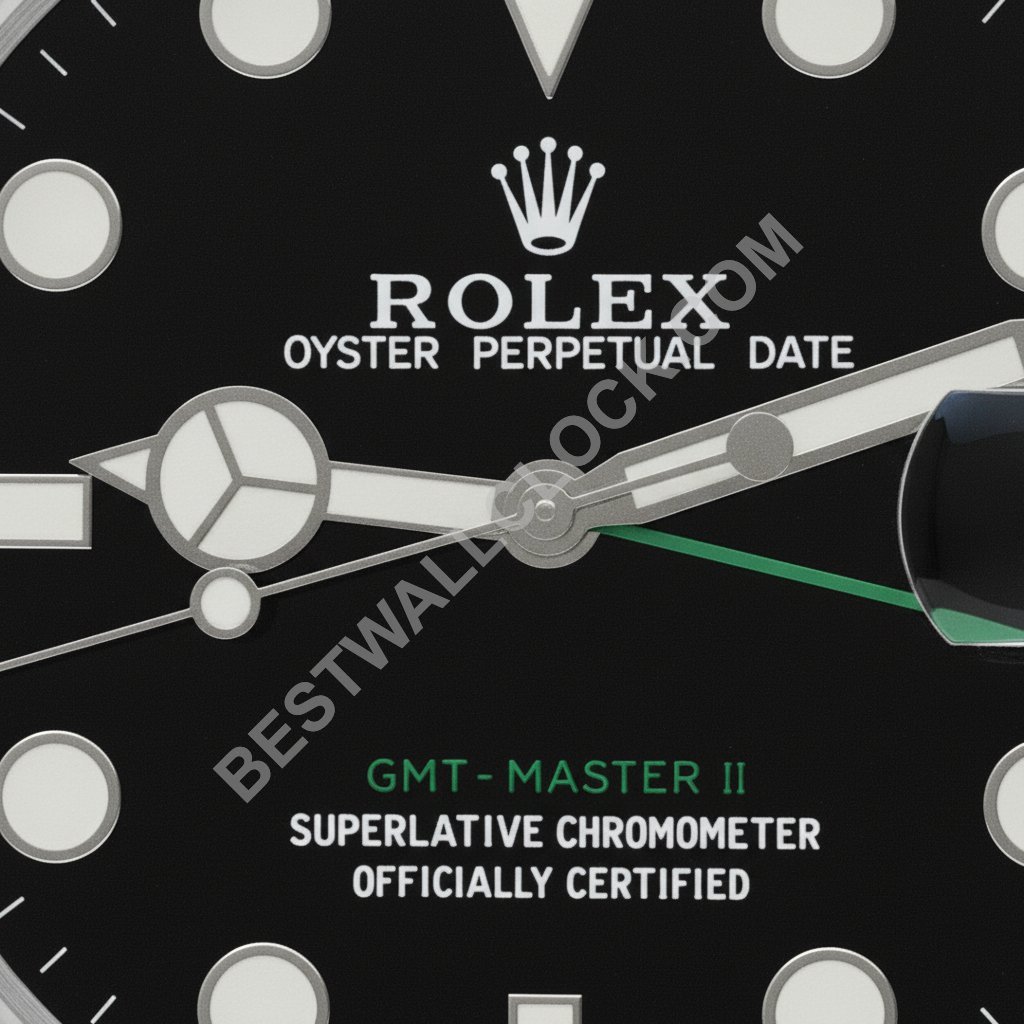 Rolex GMT-Master II -tyylinen – Dealer Display seinäkello 34 cm (hopea & musta / vihreä) - Image 2