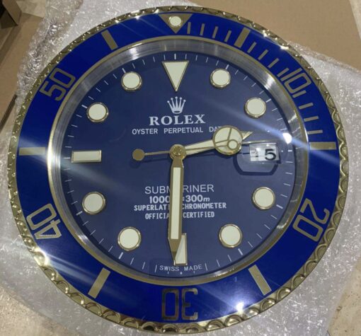 Premium サブマリーナー ブルー & ゴールド スタイル | 壁時計 2025