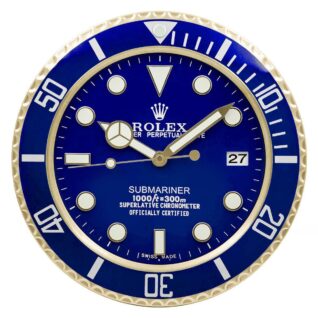 Submariner Blue & Gold Style | Wall Clock