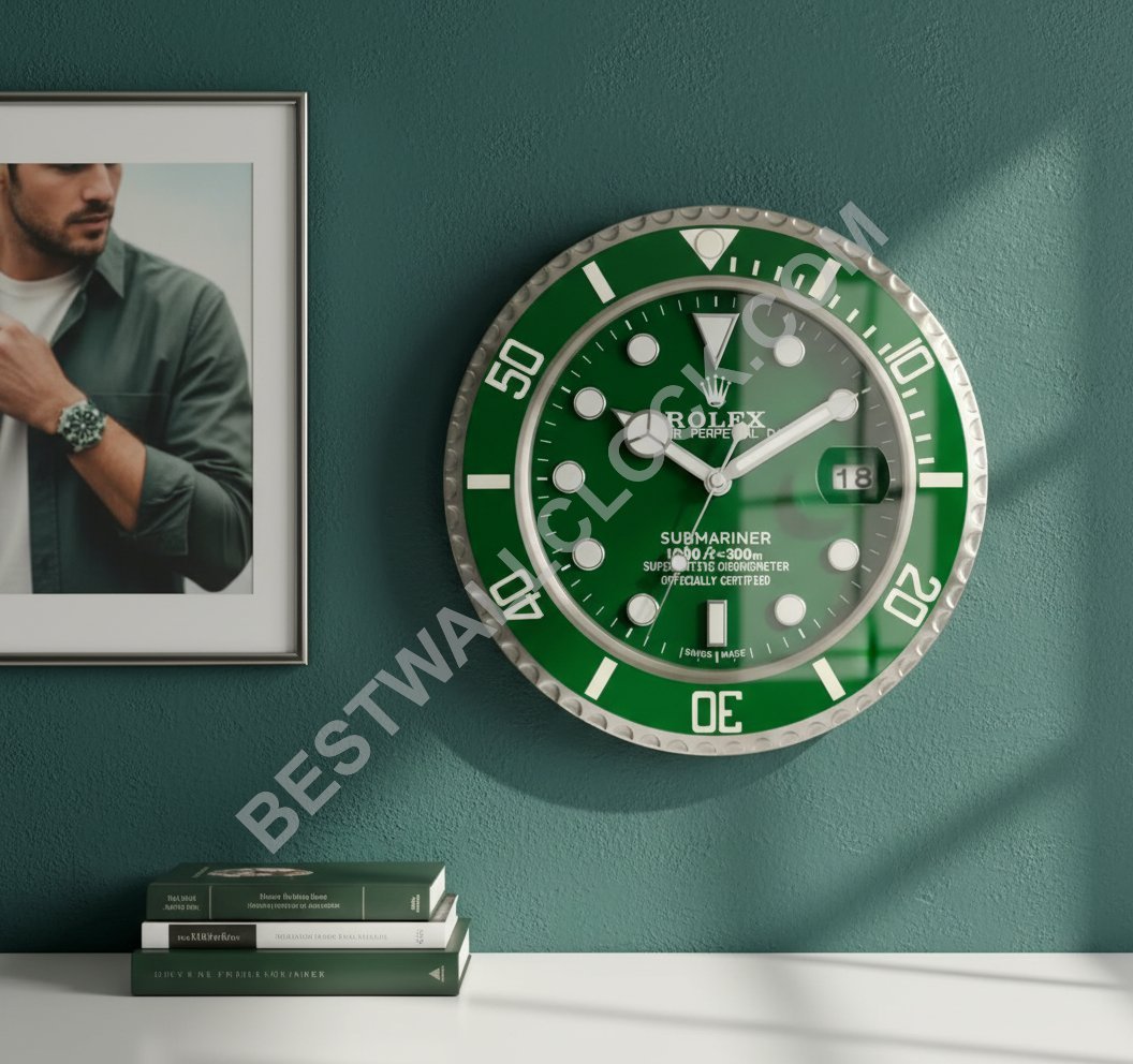 Submariner All Green Hulk Style | Wall Clock - Image 9