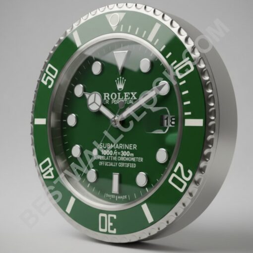 ROLEX SUBMARINER トラベルクロック グリーン Submariner All Green Hulk Style | Wall Clock | Wclocks