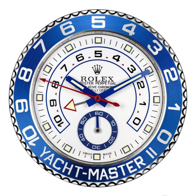 ROLEX Yacht-Master II 壁時計 Premium Yacht Master II, Silver & Blue | Wall Clock 2025