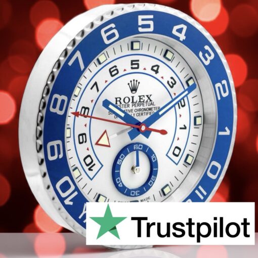 Premium Yacht Master II, Silver & Blue | Wall Clock 2025