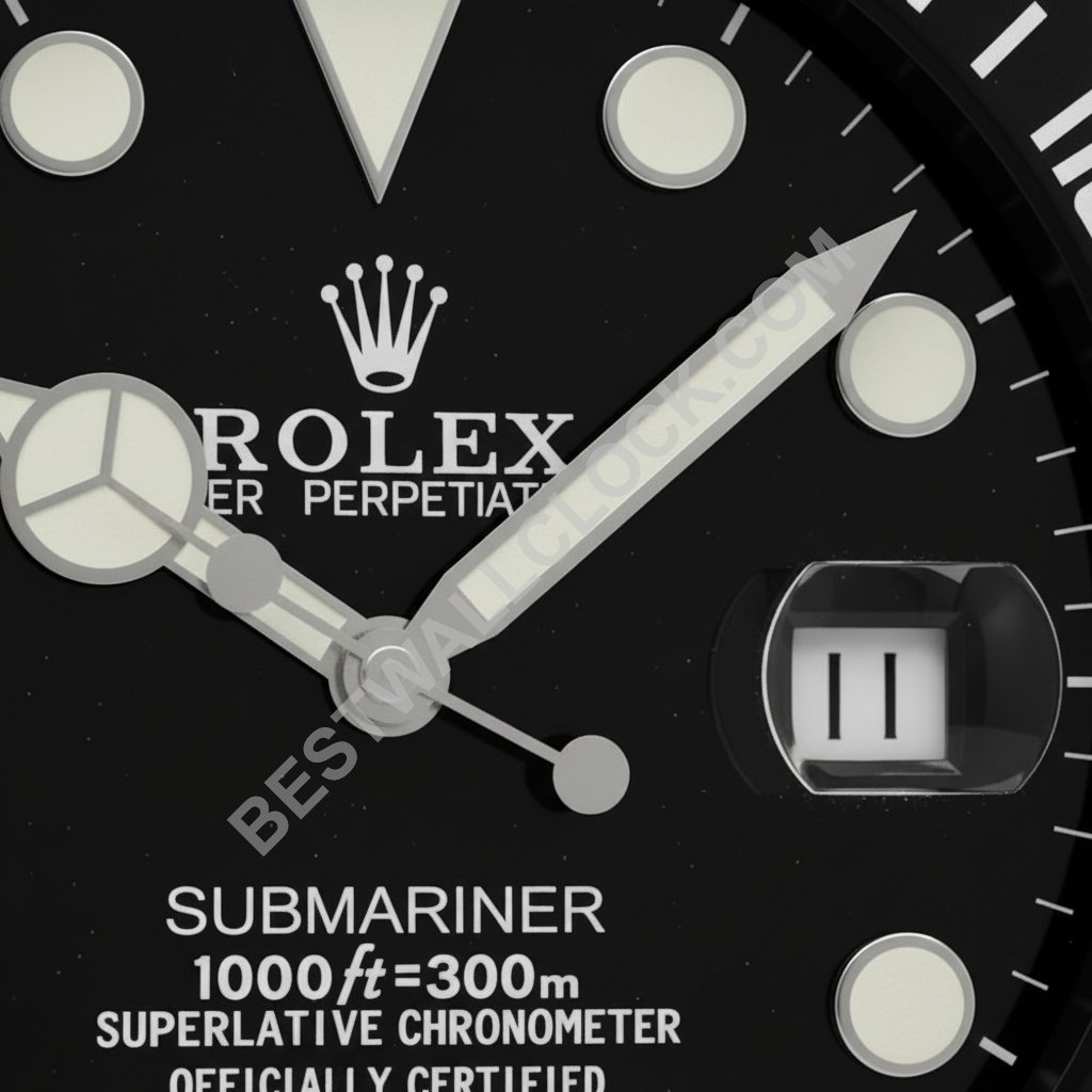 Relógio de Parede Dealer Display Estilo Rolex Submariner 34cm (Edição Stealth Black) - Imagem 2
