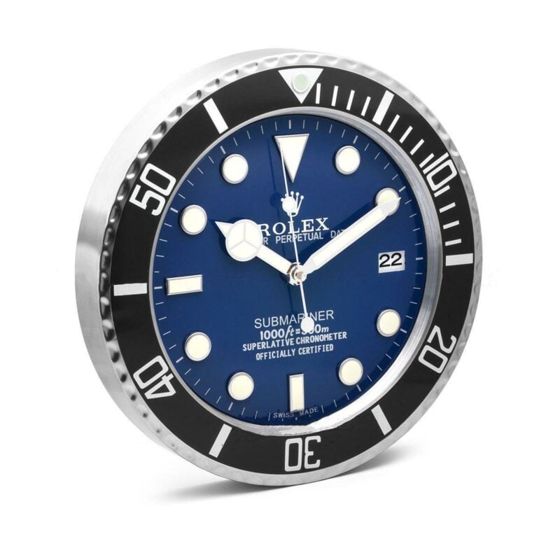 reloj de pared submariner rolex AZUL