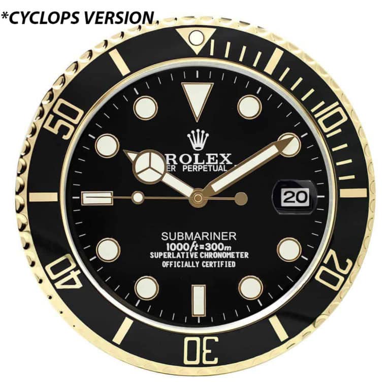 Submariner Style – Dealer Display Wall Clock 34cm (Obsidian Black