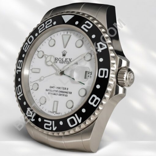 ROLEX ロレックスデイトジャスト壁掛け時計　ホワイト×シルバー　新品未使用 ロレックス GMTマスターII スタイル – dealer display 壁掛け時計 43cm