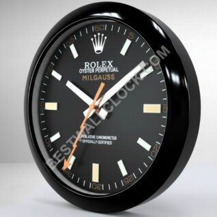 Rolex Milgauss-stil – Dealer Display-väggklocka (Obsidian Black Smooth Black)