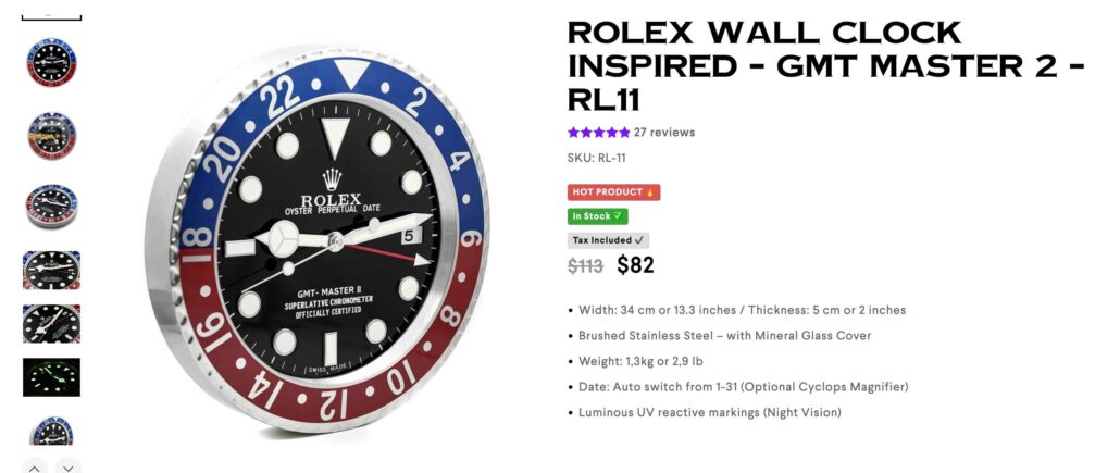 , Best rolex wall clock under the budget of 80$