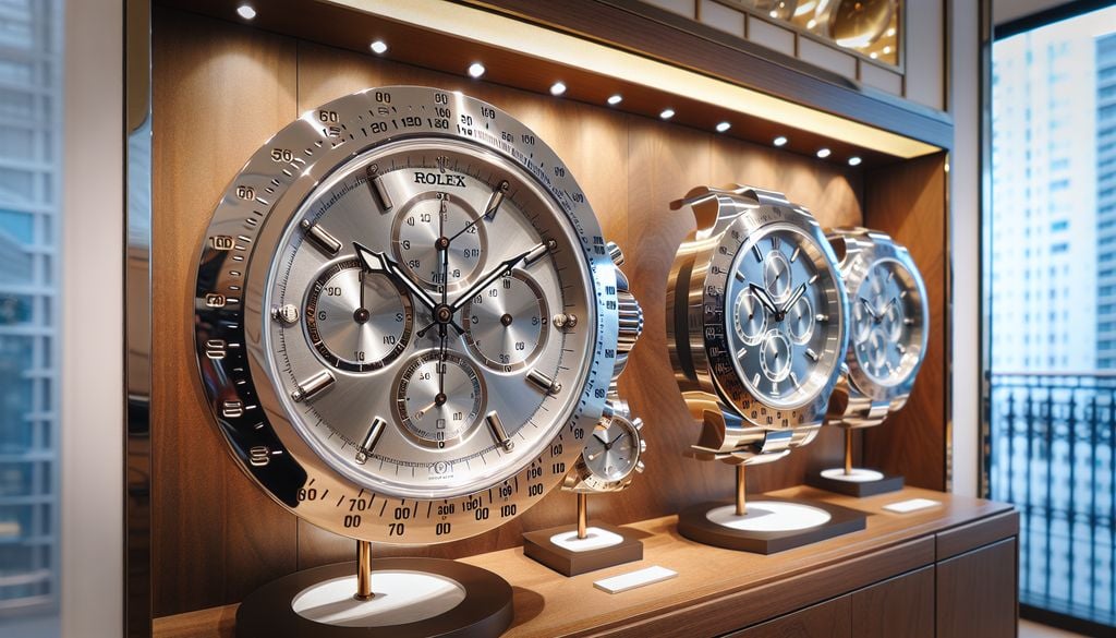 A collection of watches on display in a store.