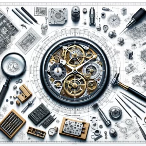 A Rolex Wall Clock adorned with various tools, showcasing the exquisite craftsmanship of Masterpiece Engineering.