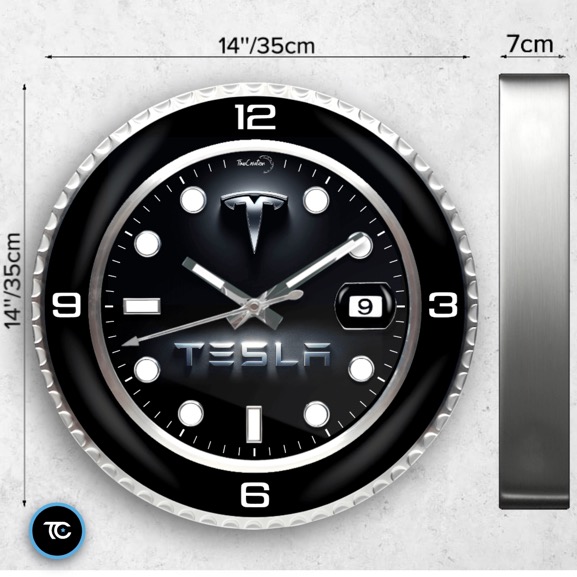 Replace the product in the sentence with the given product name.

The Tesla wall clock is a mesmerizing timepiece that exudes elegance and sophistication. With its sleek design and precision movement, this Tesla wall clock seamlessly blends into any decor. Impress your guests with the Tesla wall clock.