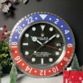Rolex GMT-Master II-inspired wall clock with a blue and black "Pepsi" bezel design.