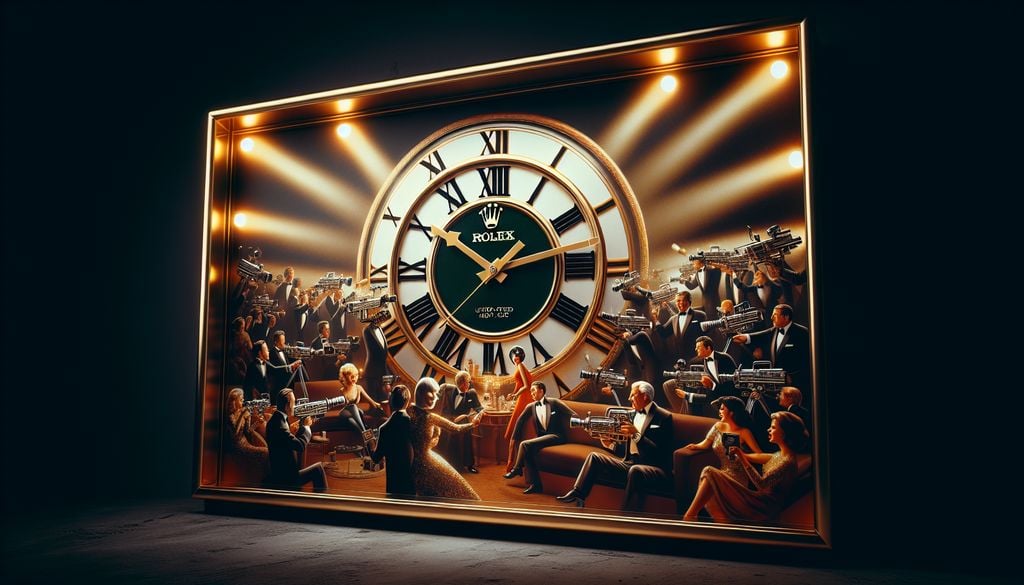 A large clock with a group of people on it.