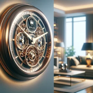 A limited edition Rolex wall clock, a rare gem in any living room.
