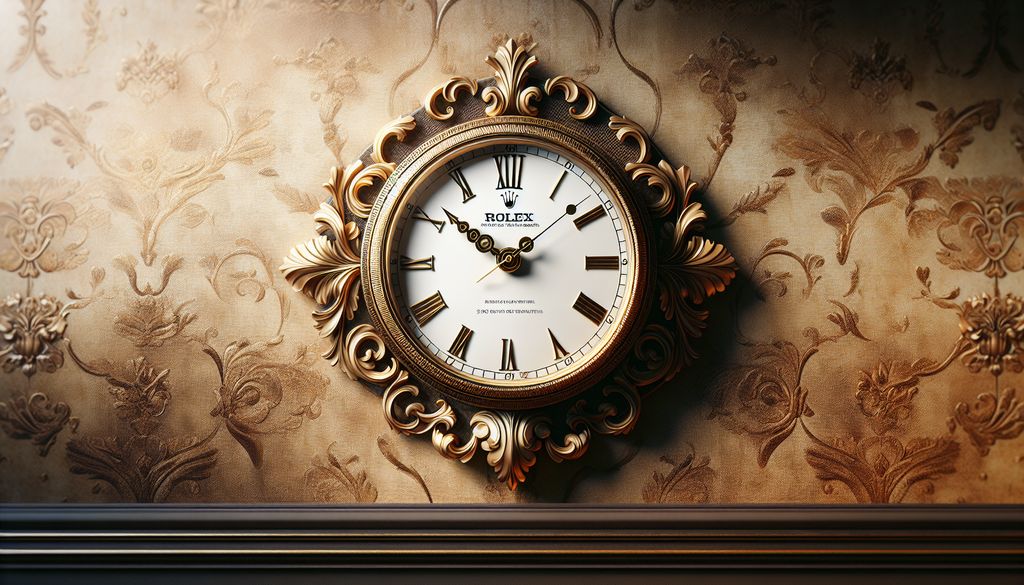 An ornate clock on a wall in a room.
