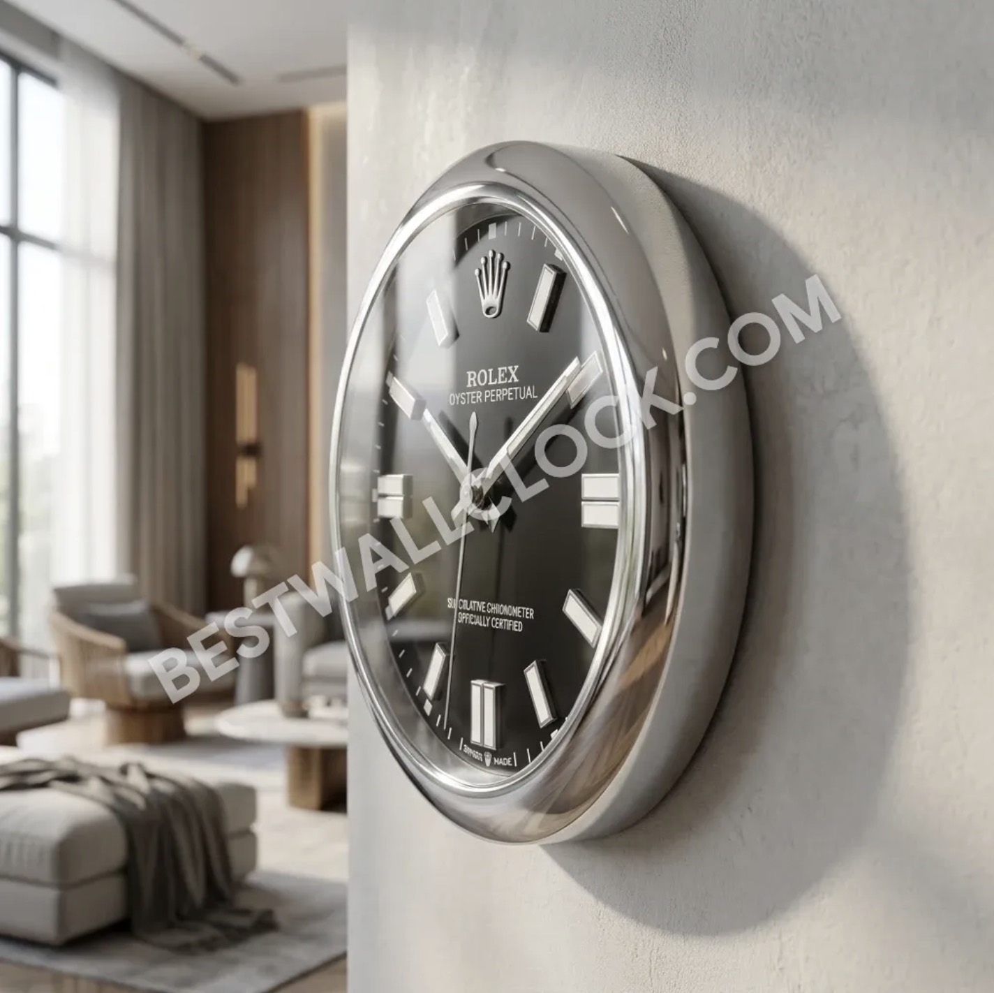 Oyster Perpetual Style – Orologio da Parete dealer display (Nero Ossidiana Argento Liscio) - immagine 10
