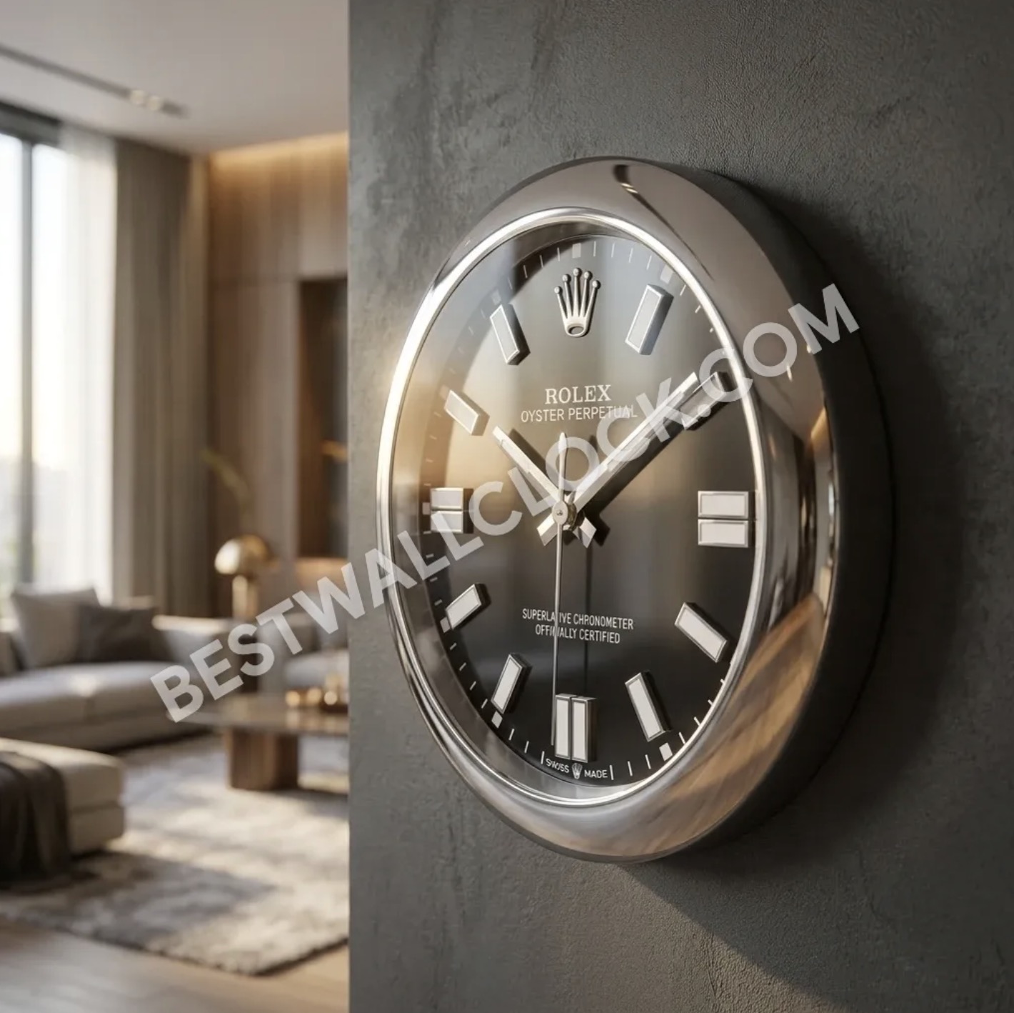 Oyster Perpetual Style – Orologio da Parete dealer display (Nero Ossidiana Argento Liscio) - immagine 9