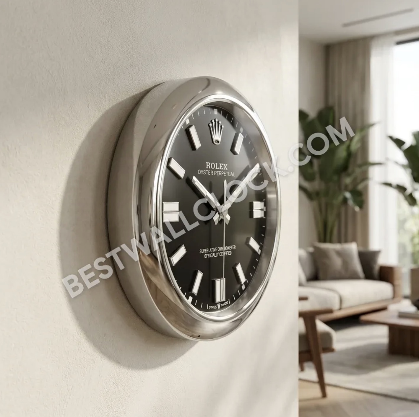 Oyster Perpetual Style – Orologio da Parete dealer display (Nero Ossidiana Argento Liscio) - immagine 8