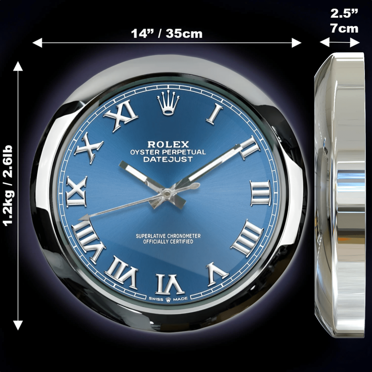 壁掛け ロレックス オイスターパーペチュアル Premium オイスター パーペチュアル - ブルー 2025 — BestWallClock