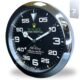 Round wall clock designed like a Rolex Oyster Perpetual Air-King watch face, with a black dial, silver frame, large white number markings for every five minutes, and silver hands showing 9:10:40.