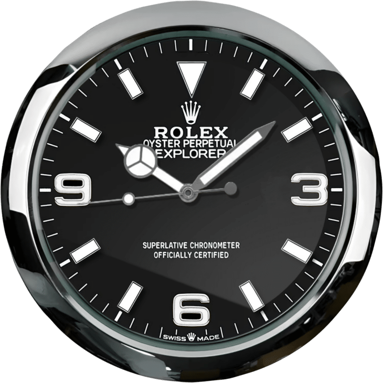 Explorer – Dealer Display Wall Clock (Obsidian Black With Smooth