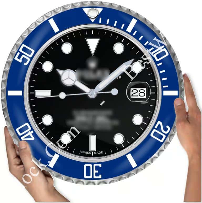 Submariner Style – dealer display Wall Clock (Bluesy Blue & Black) - Image 2