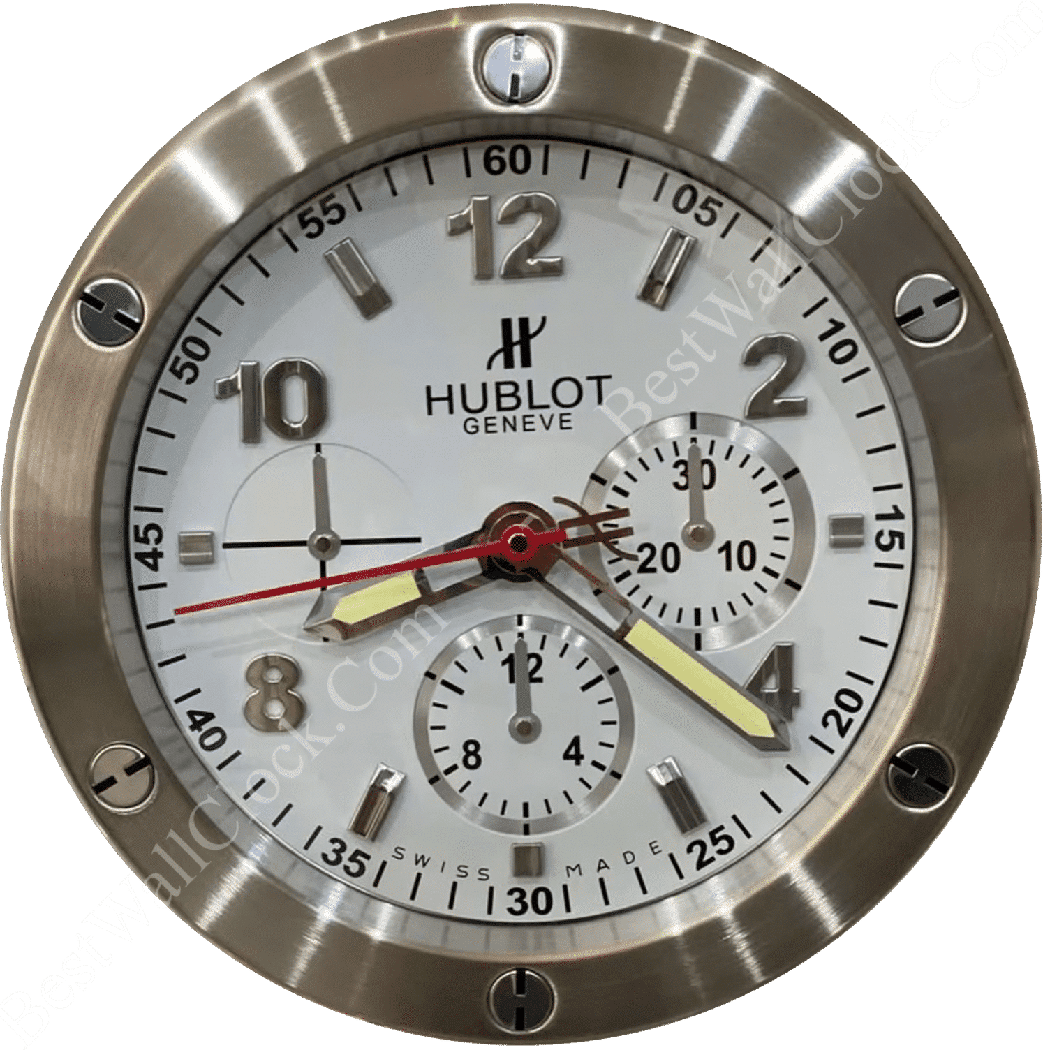 Horloge murale Hublot Big Bang Style – Dealer Display (Argent & Blanc)