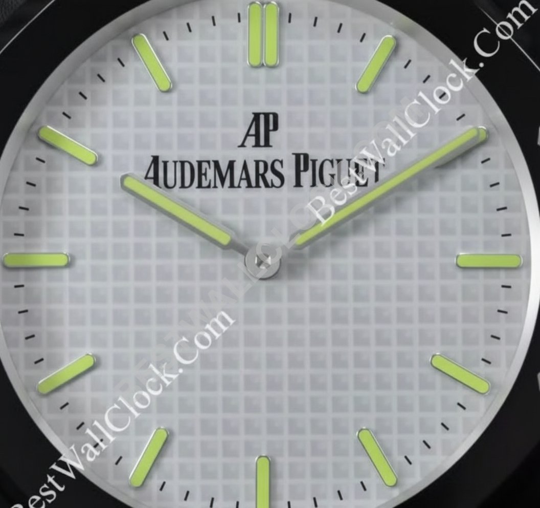 Reloj de pared estilo Audemars Piguet Royal Oak – dealer display (estilo cerámico negro y esfera blanca) - Imagen 2