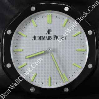 Audemars Piguet Royal Oak Style – Dealer Display Wall Clock (Black Ceramic Style & White Dial)