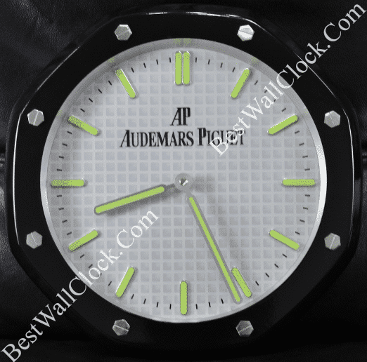 Audemars Piguet Royal Oak Style – Dealer Display Wall Clock (Black Ceramic Style & White Dial)