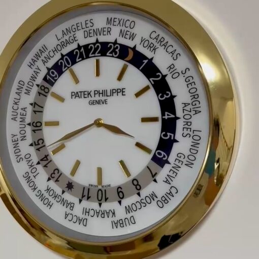 Patek Philippe World Time Style – Dealer Display Wall Clock 38cm