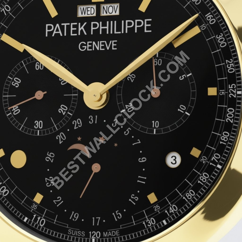 Patek Philippe Grand Complication Stil – Dealer Display Vægur 38 cm (Guld & Sort Udgave) - Image 2