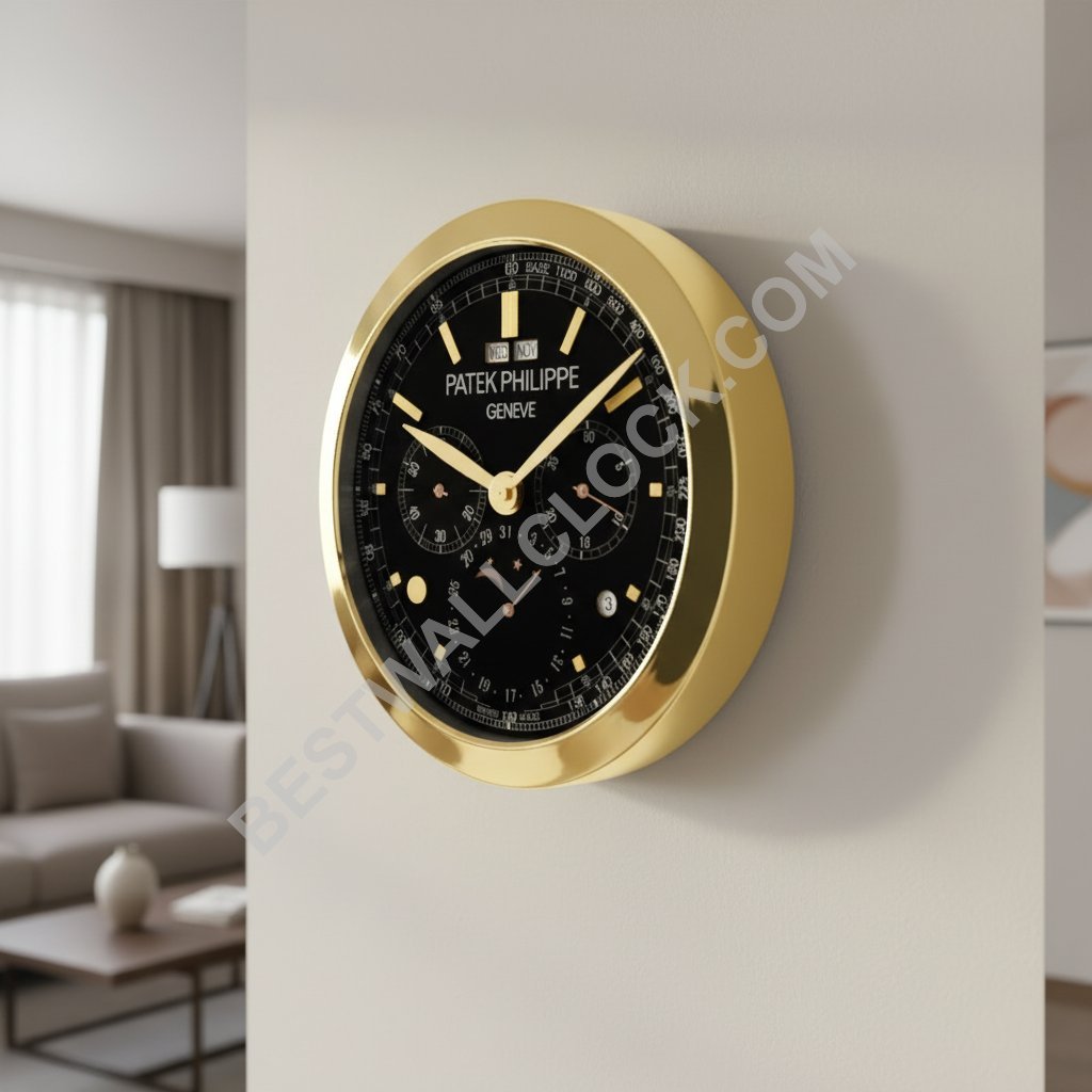 Patek Philippe Grand Complication Stil – Dealer Display Vægur 38 cm (Guld & Sort Udgave) - Image 6