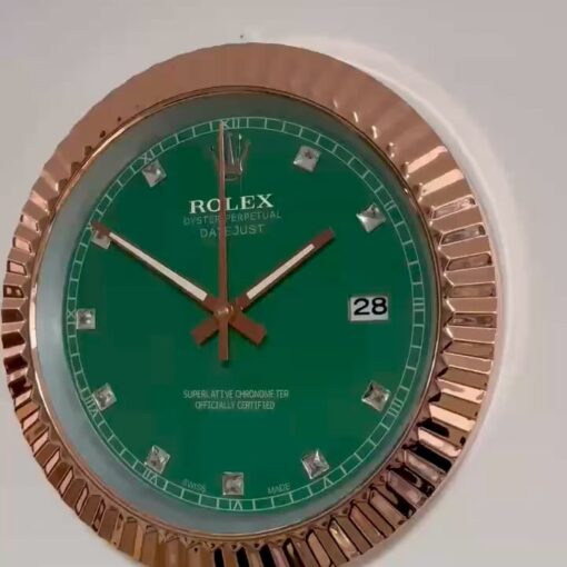 週末限定セール　希少　新品　ROLEX デイトジャスト（文字盤カラーグリーン）の通販 楽天市場】ロレックス デイトジャスト　グリーン　掛け時計 インテリア時計