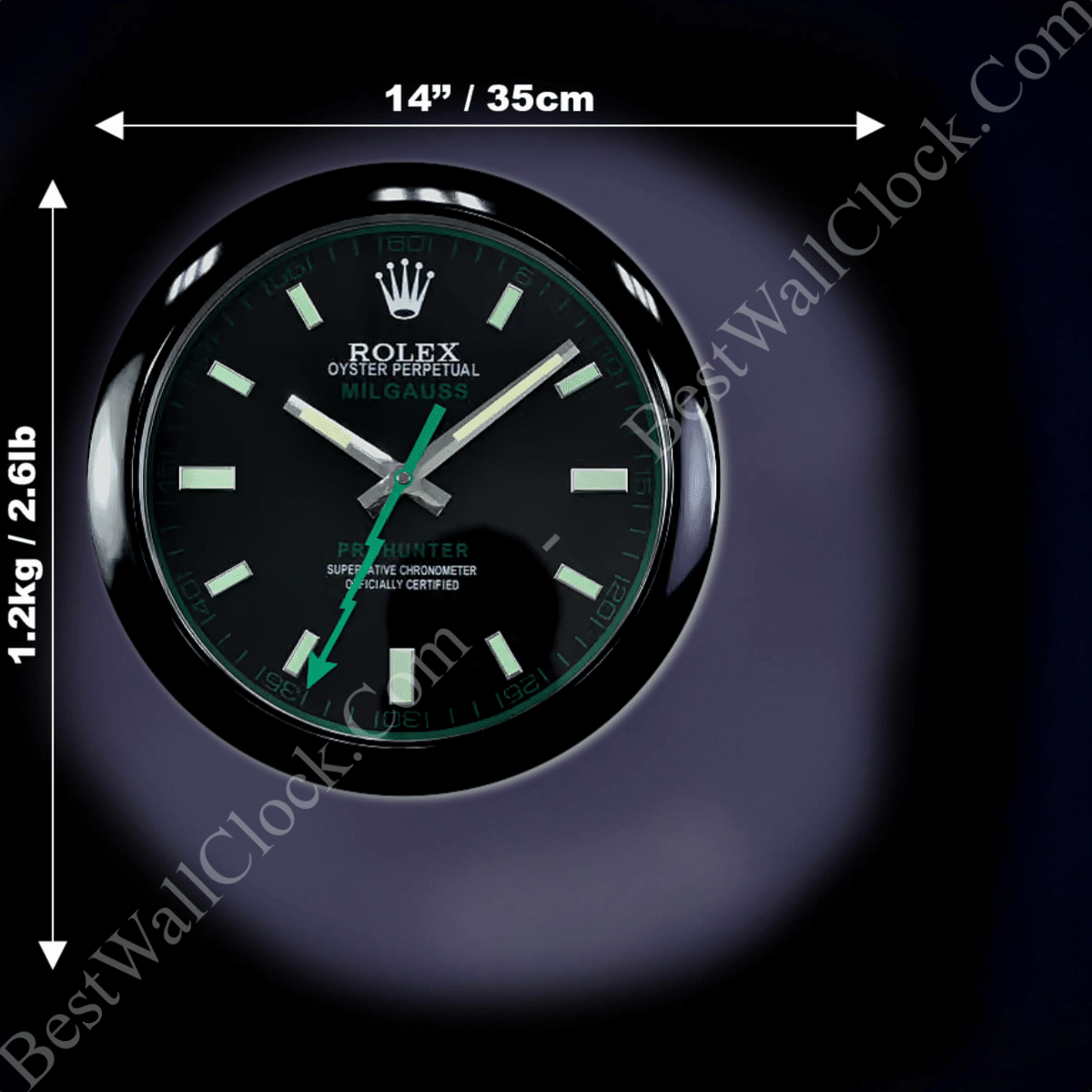 Milgauss Style – dealer display Wall Clock (Obsidian Black Smooth Black) - Image 3