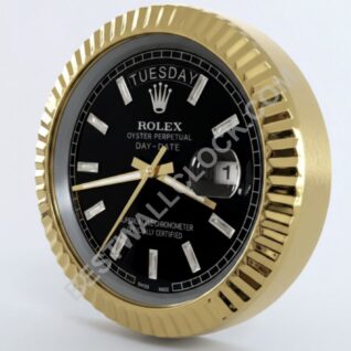 Rolex Day-Date "Gold & Black" Style – Dealer Display Wall Clock