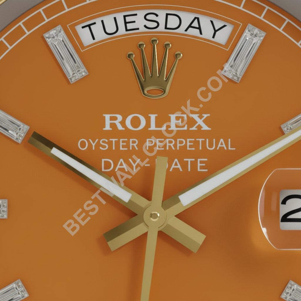 Orologio da parete Day-Date – Dealer Display (Argento scanalato / Champagne) - immagine 2