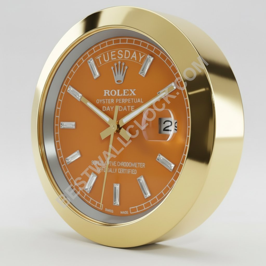 Orologio da parete Day-Date – Dealer Display (Argento scanalato / Champagne)