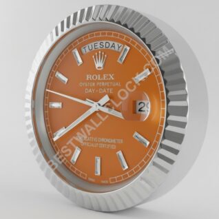 Day-Date Style – Dealer Display Wall Clock (Fluted Silver / Champagne Baguette)