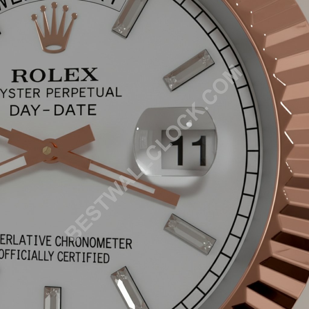 Rolex Day-Date "Rose Gold & White" Style – Dealer Display Wall Clock - Image 2